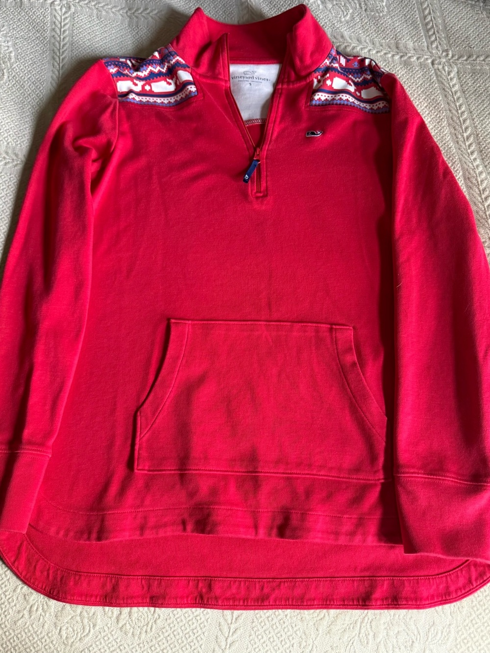 Vineyard Vines Bright Red Half-Zip Pullover